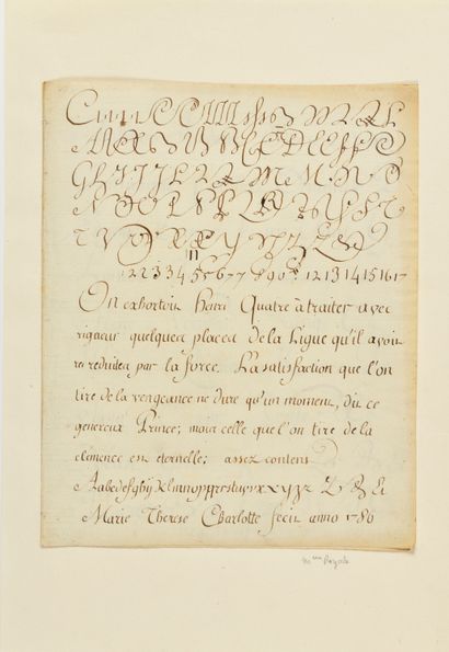 null MADAME ROYALE. – Marie-Thérèse-Charlotte de France, dite). Manuscrit autographe...