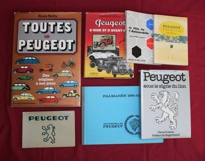 null Peugeot, un lot de 7 livres comprenant notamment Toutes les Peugeot, par R....