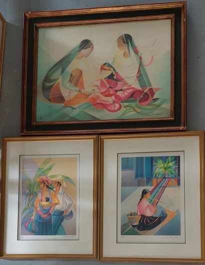 null Janick LEDERLE (1917-2013)

Set of five lithographs signed and numbered

Woman...
