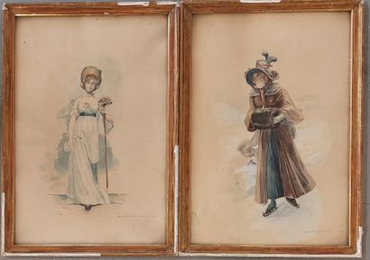 null Marcel Eugène LOUVEAU-ROUVEYRE (1881-?) 

The walkers

Pair of watercolors,...