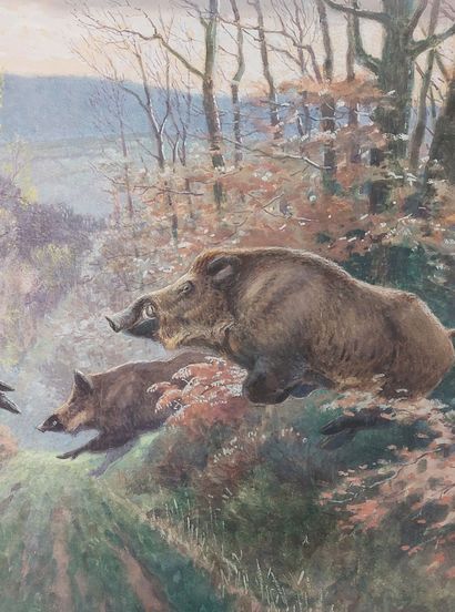 null Joseph OBERTHÜR (1872-1956)

Wild boar

Watercolor

57 x 73 cm (at sight)

(small...