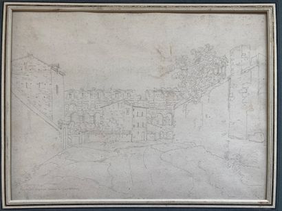 null SET OF FOUR WORKS ON PAPER including 
- a pencil drawing, View of the Colosseum...