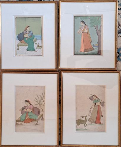 INDIA

Suite of fifteen miniatures decorated...