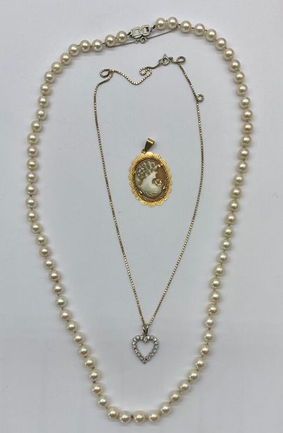 null ENSEMBLE 

including : 

- white gold and diamond heart pendant and its chain....