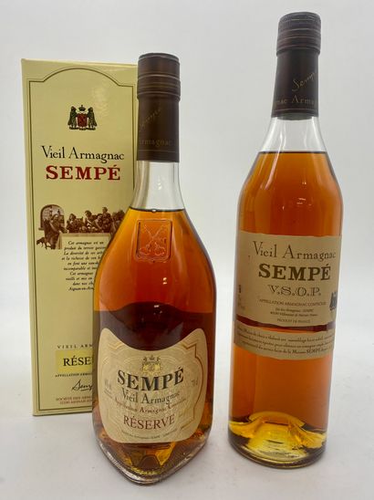 null LOT comprenant : 

- Vieil Armagnac Sempé V.S.O.P.

- Vieil Armagnac Sempé ...