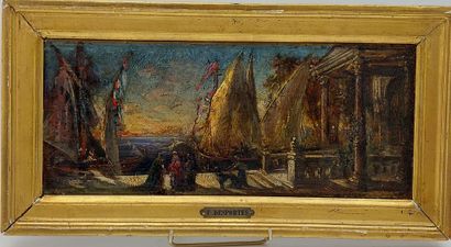 null Francisque DESPORTES (1849-1908) ?

Marine

Oil on panel unsigned

16 x 39 ...