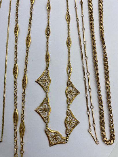 null SET OF 6 NECKLACES in yellow gold

Gross weight : 30.17 gr.