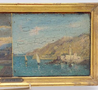 null Francisque DESPORTES (1849-1908) ?

Landscape and marine

Oil on panel unsigned

16...