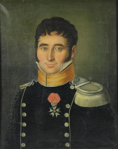 Ecole FRANCAISE XIXème siècle Portrait d'officier Huile sur toile