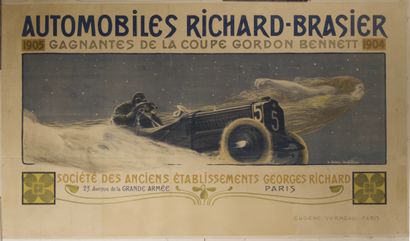 Affiche Richard Brasier 1905 d’après Henri Bellery-Desfontaine Affiche pour la double...