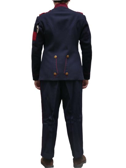 Dolman et pantalon Military inspired jacket with 8 buttons signed "La Belle Jardinière...