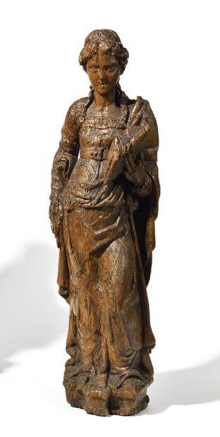 null OAK STATUE OF A SAINT
Northern European work from the last third of the 16th...