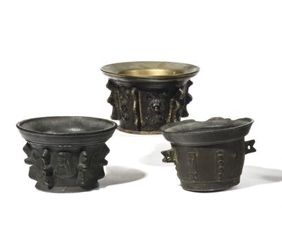 SET OF THREE CAST IRON MORTARS
one of which...