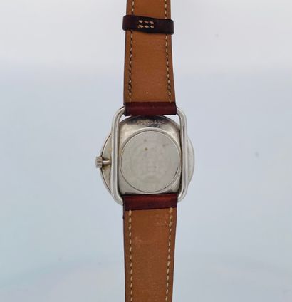 null HERMES
Arceau.
Circa 2010.
Steel bracelet watch, round case, signed white dial....