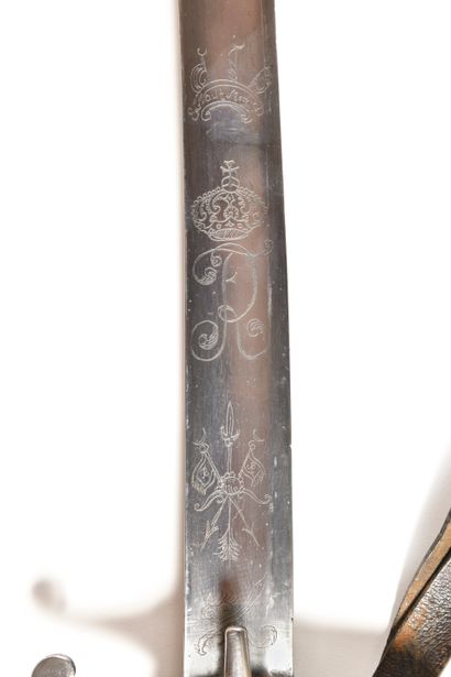 null Prussian hussar saber.
Iron mounting. Handle covered with basane. Guard with...