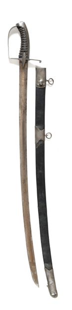 null Hussar officer saber. 
Handle covered with leather with watermark. Iron mounting....