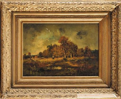 Camille MAGNUS (1850-?) Fagotière en lisière de forêt Sur sa toile d'origine Signé...