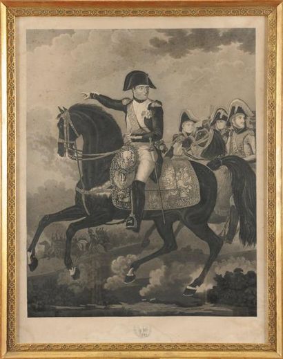 Carle VERNET, d'après L'Empereur Napoléon Ier. Gravure. 80 x 62 cm. Sous verre. cadre...