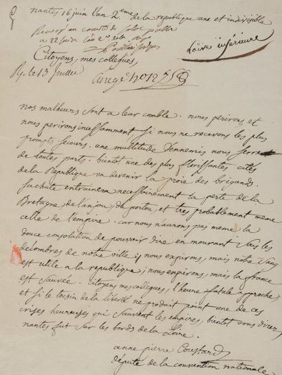  CHOUANNERIE ET GUERRES DE VENDÉE. - Ensemble de 15 lettres et pièces. 1793-1815....