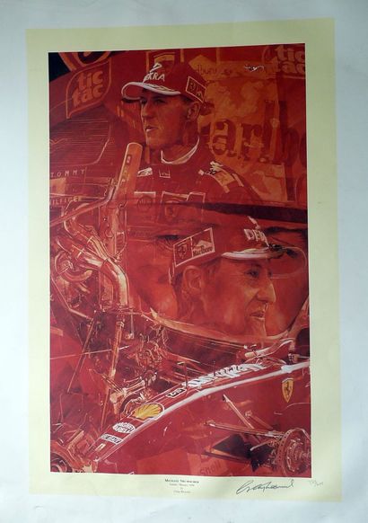 null Lithographie de Craig WARWICK représentant Michael Schumacher, Champion du monde...