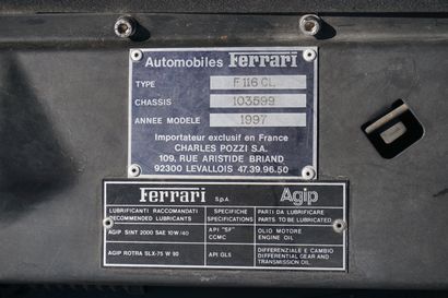 null 1996 FERRARI 456 GT
Serial number ZFFSP44B000103599 
Mechanical gearbox 
74,900...