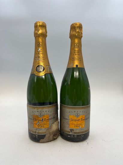 2 bouteilles CHAMPAGNE VEUVE CLICQUOT 1995...