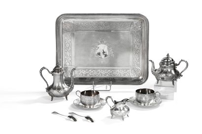 null Silver "tête à tête" TEA AND COFFEE SET including a teapot, a coffee pot, a...