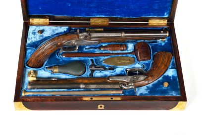  Le Maréchal de camp comte Louis-Victor-Léon de Rochechouart.
Shooting pistol case... Gazette Drouot