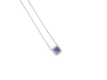 null NECKLACE
featuring a square shape holding four calibrated sapphires in a surround...