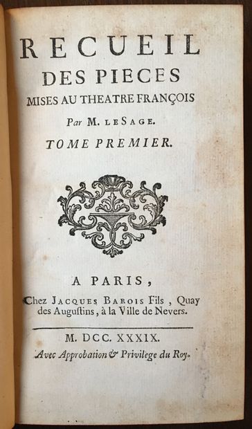 null LE SAGE: Recueil des pièces mises au théâtre français. Barois fils, 1739. 2...