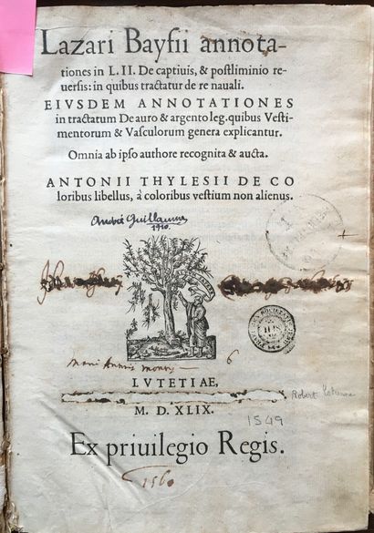 BAYFIUS (L.): Annotationes in L.II. De Captiuis,...