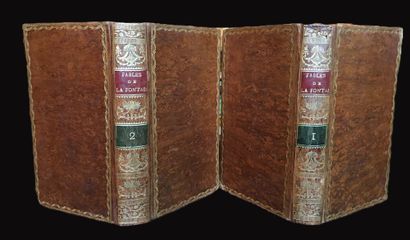 null LA FONTAINE (J. de): Fables. Alençon, Malassis le Jeune, 1801. 2 vols. in-12...