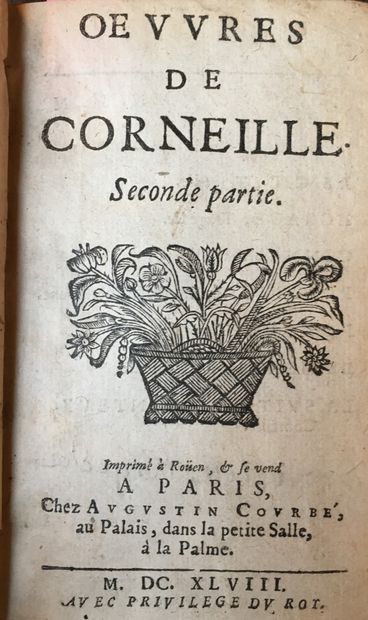 CORNEILLE (P.): Œuvres. A. Courbé, 1648....