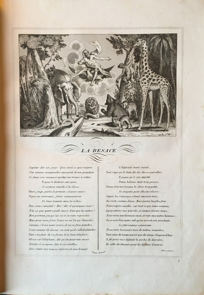 null LA FONTAINE (J. de): Fables. Lecointe et Pougin, Gouget, 1854. 2 parts in 1...