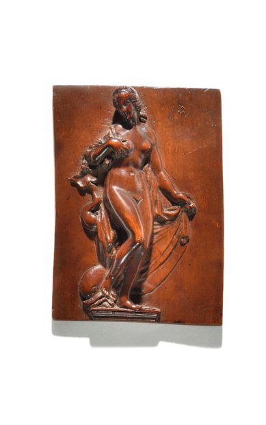 null ECOLE DU DEBUT du XVIIIIème siècle
Vénus Pudique
Plaquette en buis sculpté en...