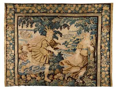 null Important panneau de tapisserie Audenarde
Flandres
Milieu du 17 e siècle
Tiré...
