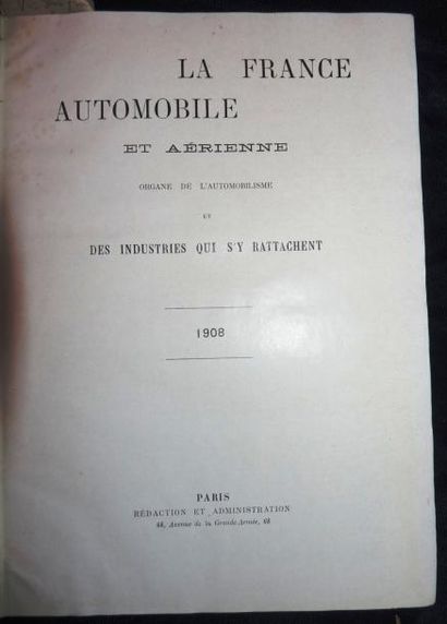 null La France Automobile 1908, 13 ème année, 52 numéros, reliée en 1 volume