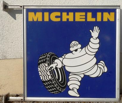 Plaque «Michelin» double faces et son su...