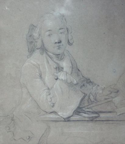 Ecole Française du XVIIIème siècle Portrait de jeune homme Crayon sur papier 31 x...