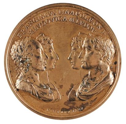 null MEDAILLE COMMÉMORATIVE DU MARIAGE DE NAPOLÉON ET DE MARIE-LOUISE À VIENNE. Avers:...