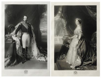 WINTERHALTER, d'après L'Empereur Napoleon III L'Imperatrice Eugenie Paire de gravures...