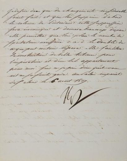 NAPOLEON Ier Lettre signee á Np â a Jean-Baptiste de Nompere de Champagn y. Palais...