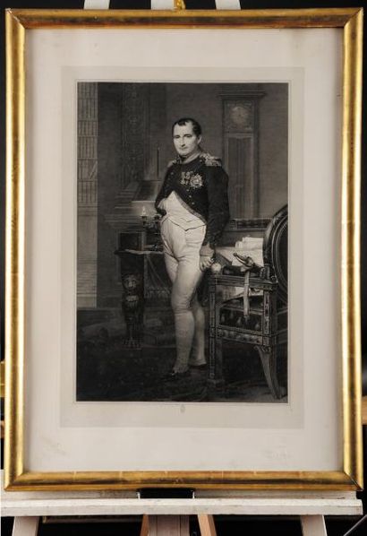 Jacques Louis DAVID, d'après L'Empereur Napoleon Itf en pied. Lithographie. Sous...