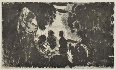 PISSARRO Camille, 1830-1903 Baigneuses au bord d’étang, 1895
lithographie en noir...
