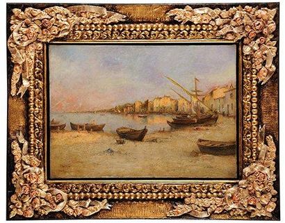 Henry MALFROY (1895-1944) Le port de Martigue Huile sur toile Signée et datée 1919...
