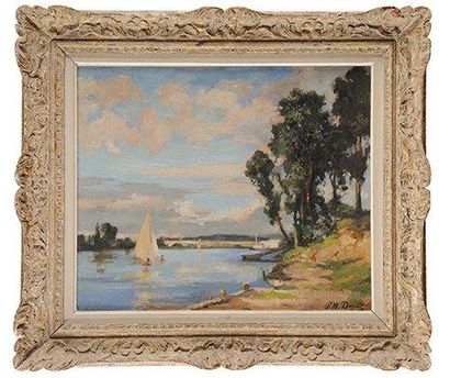 Paul Michel DUPUY (1869-1949) La Seine à Maison-Lafitte Sur sa toile d'origine Signée...