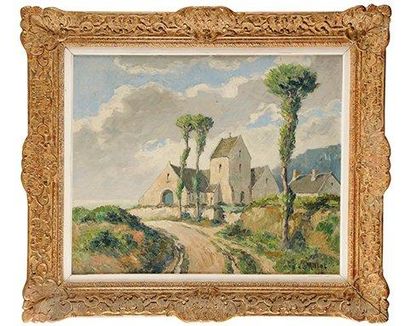 Jean-Charles MILLET (1892-1944) Vue de cloître Sur sa toile d'oirigine Signée en...