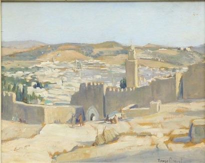 Thérèse CLEMENT (1889-1984) Babgnissa, Fès au Maroc Huile sur panneau signé en bas...