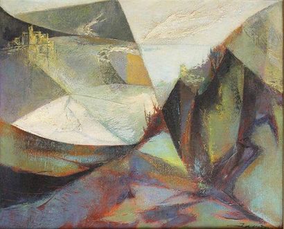 Jean JACUS (né en 1924) Composition abstraite Huile sur toile signée en bas à droite...