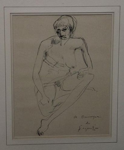 André Albert Marie DUNOYER DE SEGONZAC (1884-1974) Femme nue Dessin à l'encre Signé...